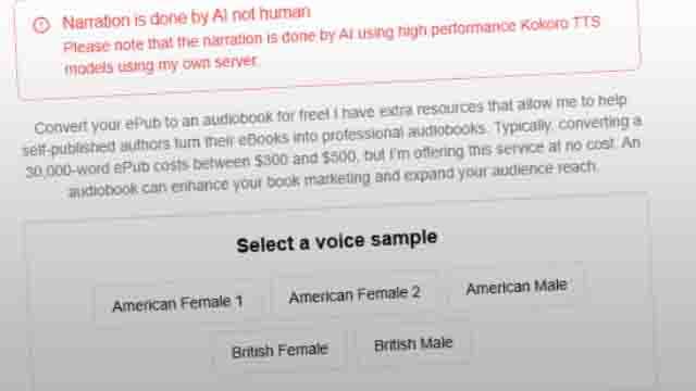 Free ePub to Audiobook (AI) logo